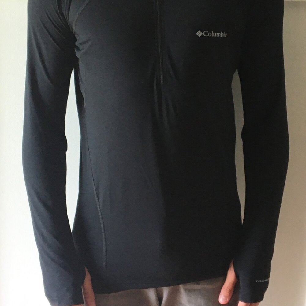 Columbia Mens Omni Heat Half Zip Base Layer Medium Black